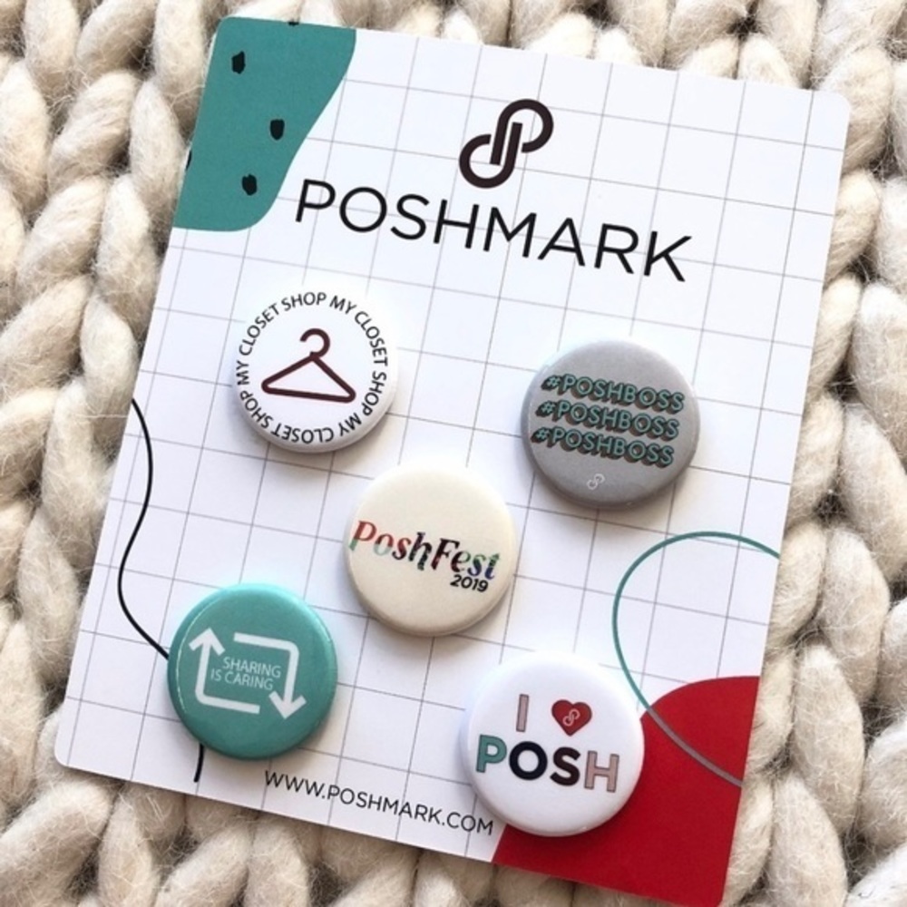 New Poshmark First Poshfest Pins+ Stickers!